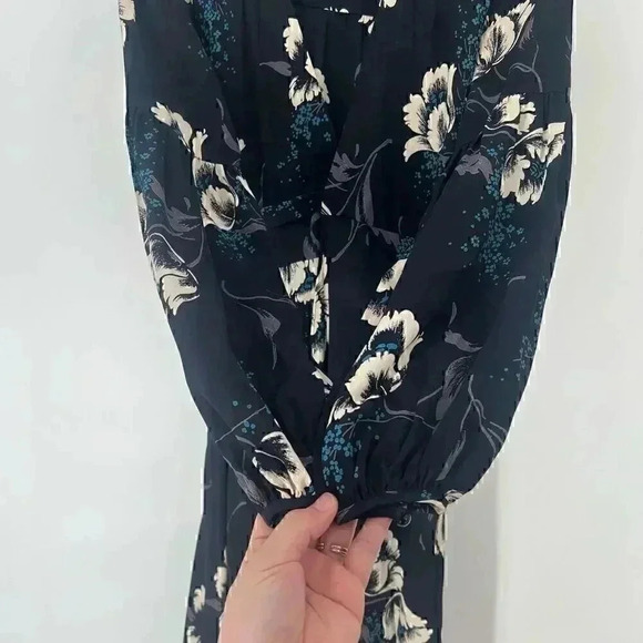 $398 Christy Dawn The Bergen Wrap Maxi Dress Womens Small Blue Floral Flowy - Picture 6 of 12